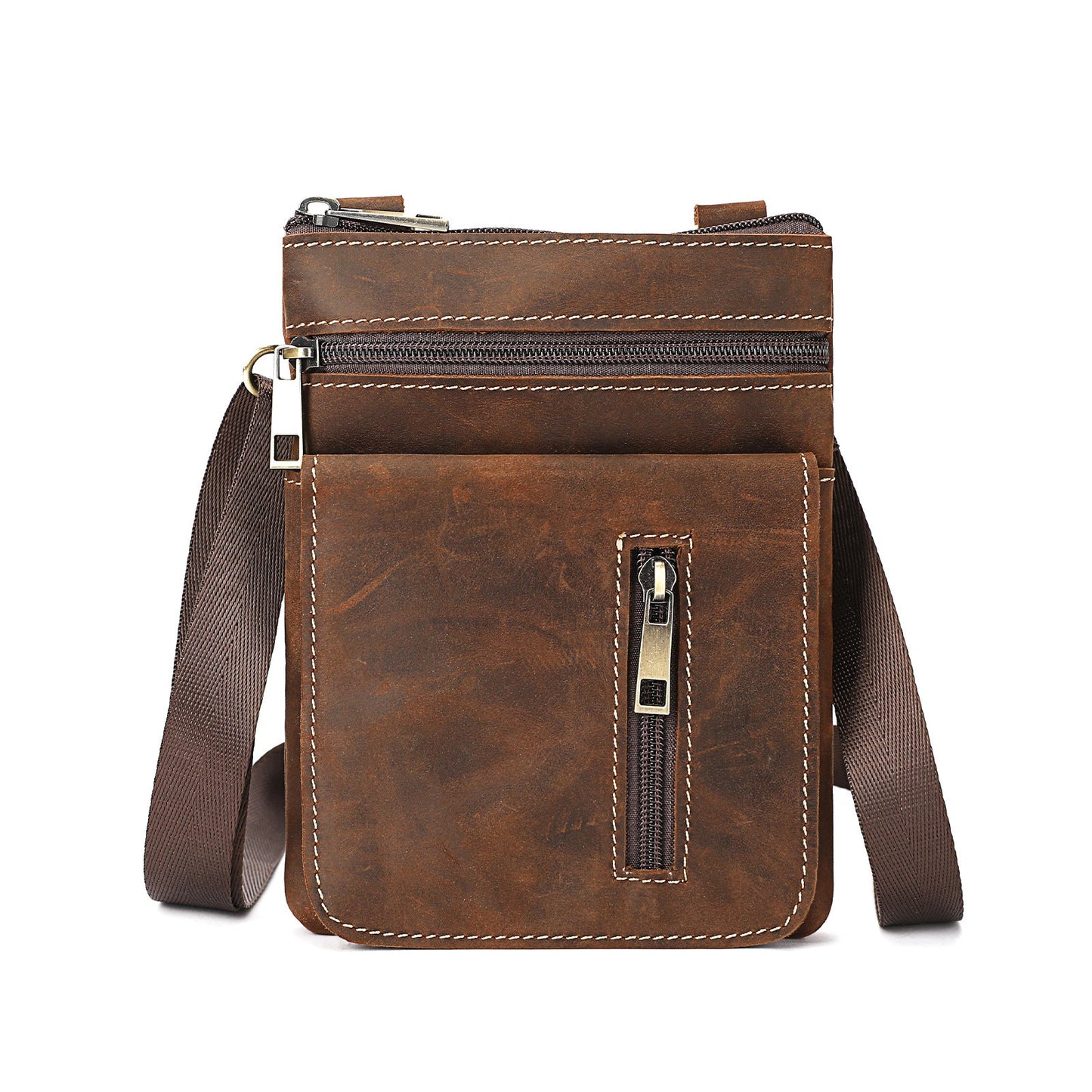 Beatrice - Retro First Layer Cowhide Crazy Crossbody Bag