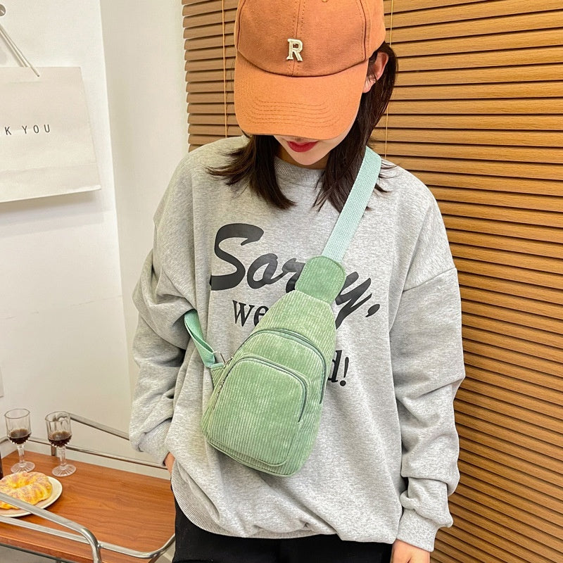 Isla - Flannel Corduroy Casual Simple Cross-body Shoulder-Chest Bag