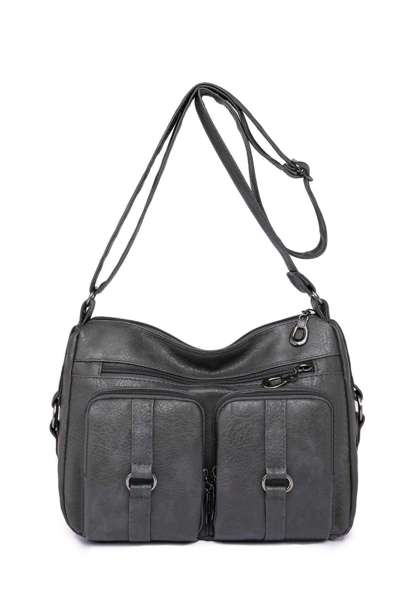 Livia - Solid Color PU Crossbody Bag For Women