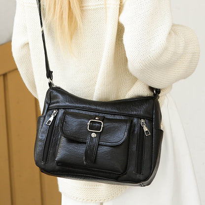 Norah - Retro Tactile Feel Shoulder Messenger Bag