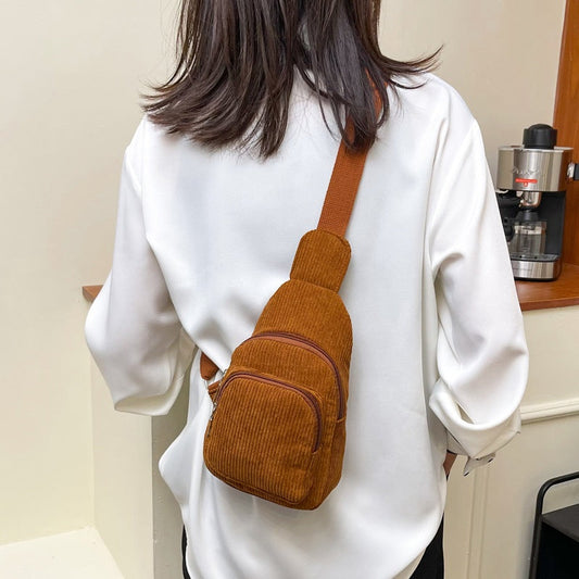 Isla - Flannel Corduroy Casual Simple Cross-body Shoulder-Chest Bag