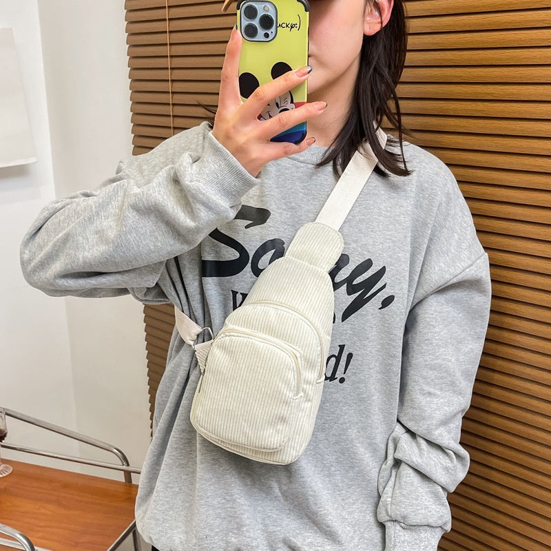 Isla - Flannel Corduroy Casual Simple Cross-body Shoulder-Chest Bag